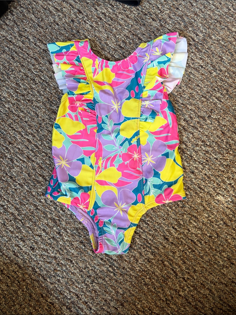 Penelope Mack Floral Ruffle One-Piece - Pink, Yellow, Purple, Teal